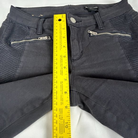 Club Monaco Jeans Women Size 2 Grey Stretch Low‎ Rise Skinny Faux Zipper Pockets - Picture 9 of 11